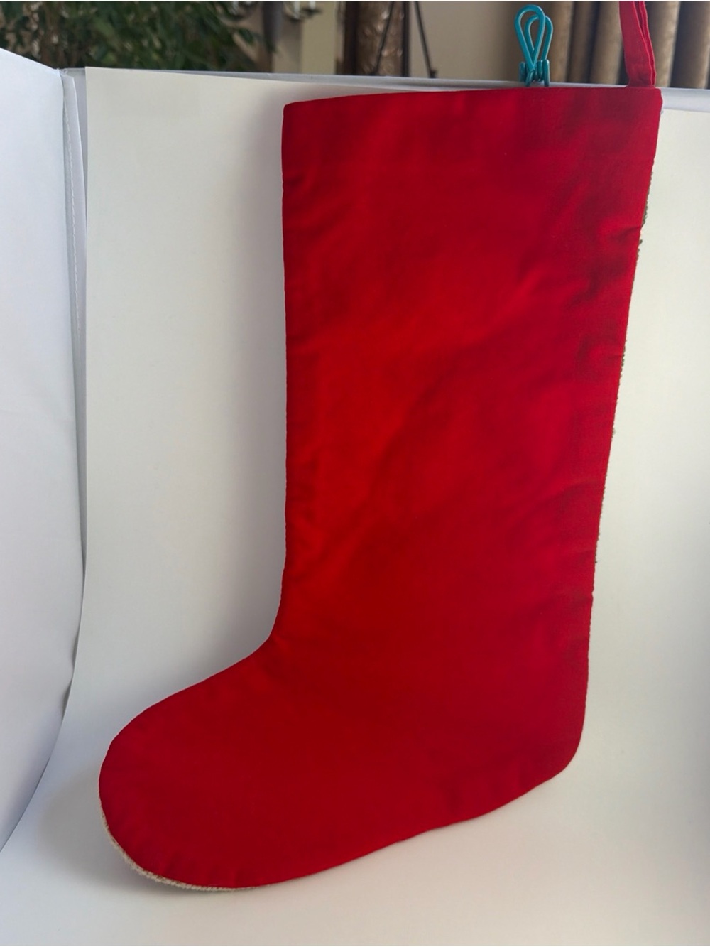 Vintage Wool Needlepoint Christmas Stocking Velvet Let It Snow Snowman - Picture 2 of 15